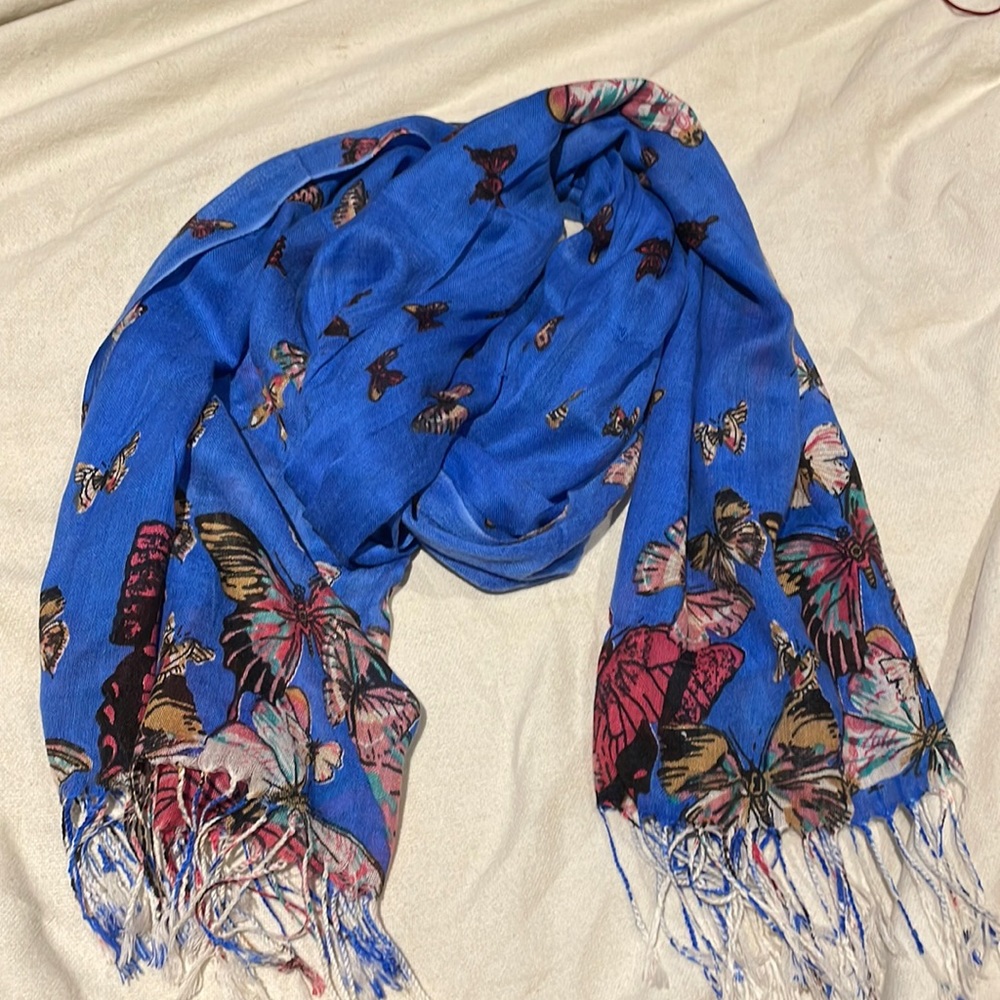 Blue Butterfly Scarf